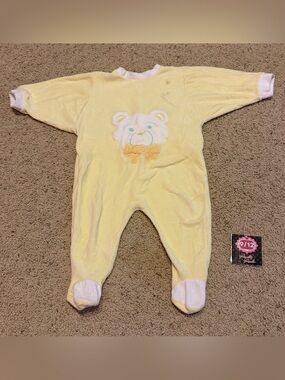 Cozy Yellow Bear Footed One-Piece for Kids